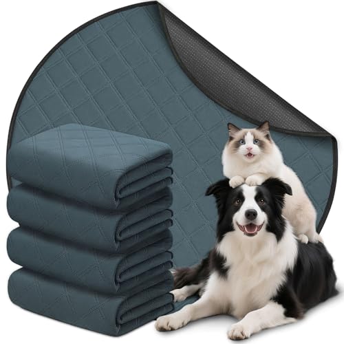 Siedihit Washable Reusable Pet Pee Pads, Absorbent Non-Slip Training Mat | for Dog Cat Rabbit Puppy Kitten, Whelping Playpen Crate Bed Cage Home Indoor Outdoor (Large - 4pack, Round) - size: Large - 4pack
