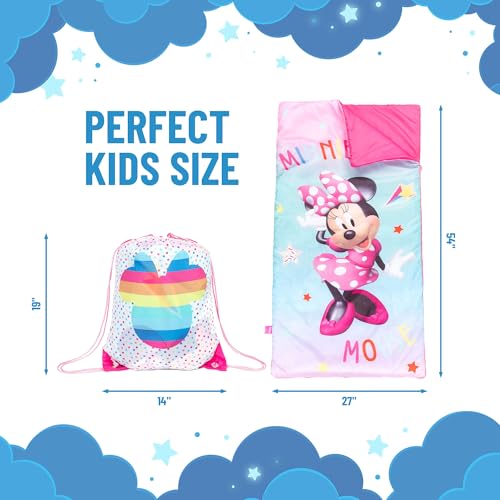 Jay Franco Disney Minnie Mouse Bowtique Slumber Sack - Cozy & Warm Kids Lightweight Slumber Bag/Sleeping Bag (Official Disney Product) - color: Pink - Minnie Mouse