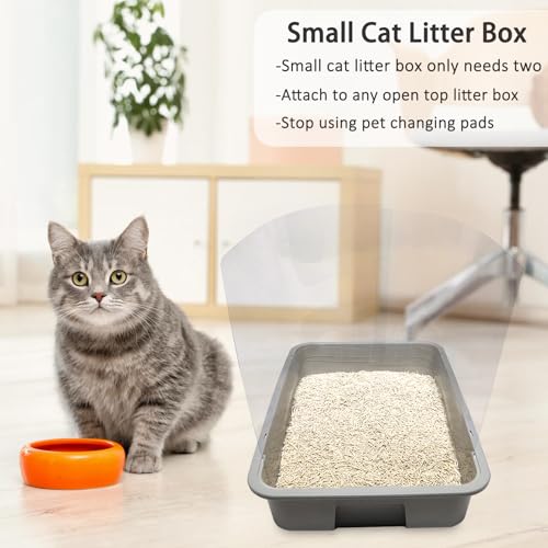 YOILES 3PCS Cat Litter Box Pee Shields,Transparent Easy Clean Splash Guard | 14.5×11.5in for Open Top Litter Pan - Litter Box Not Included (3, Clear)