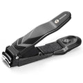 No Mess Nail Clippers with Catcher - Self-Collecting Fingernail & Toenail | Patented anti-splash catcher. Professional ultra-sharp stainless steel blades. Rust-resistant. Great for gifting & travel. - color: Black