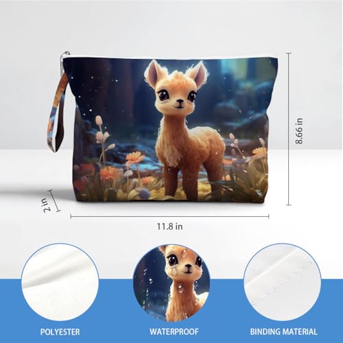 ENGVZ Wet Dry Bag, Waterproof Travel Pouch, Large Zipper Bag For Swimsuits, Diapers, Toiletries, Makeup, Women And Girls Cute Baby Llama - color: Cute Alpaca