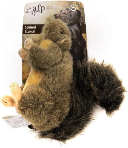ALL FOR PAWS Squeaky Dog Toys, Plush Squirrel Dog Toy, Stuffed Animal Dog Toys for Small Medium Large Dogs, Soft Puppy Chew Toy with Squeaker - color: Squirrel(S)