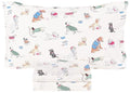 Scientific Sleep Puppy Dog 100% Cotton 3 Pcs Twin Bed Sheet Set Kids Toddler Teen, Flat Sheet & Fitted Sheet & Pillowcase Kids Bedding Set (Dogs) - color: Dogs, size: Twin