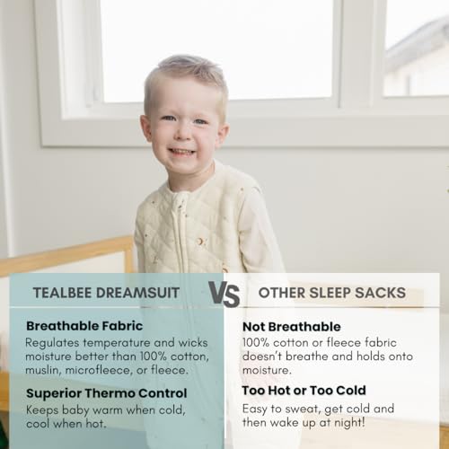 Dreamsuit Walker Toddler Sleep Sack with Feet and Legs, 3T-4T | 70% Rayon Made from Bamboo, 30% Organic Cotton, 0.8 TOG Summer, 2-Way Zipper, Buttery Soft Wearable Blanket, Cactus - color: (1.2 Tog) Moonstars, size: 3-4T