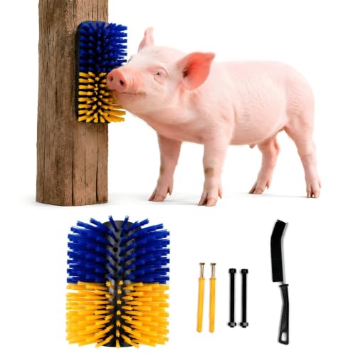 2PCS Livestock Itch Relief Scratching Brushes 20cm, Goat Brush Set for Grooming, Massage and Entertainment for Pigs, Goats, Sheep