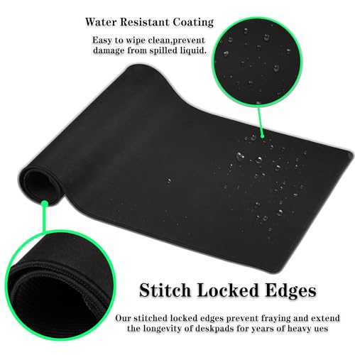 Computer Desk Pads Cobblestone Gaming Mouse Mat, Desk Mouse Pad XXL Mouse Pads, Desktop Computer Mat Non-Slip Rubber Base Waterproof with Stitched Edges, 35.4" X 15.7" Work/Game/Office/Home - color: Cobblestone
