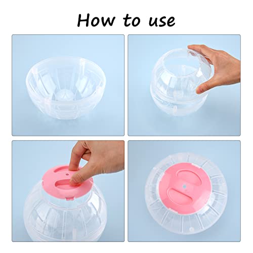 Hamster Exercise Ball, 5.7 Inch Transparent Running Wheel | Dwarf Hamsters to Reduce Boredom and Increase Activity - color: Pink
