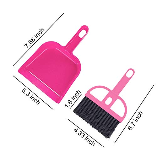WishLotus Mini Dustpan and Brush Set, Portable Exquisite Pet Waste Cleaning Kit, Hamster Sand Scooper Cage Cleaning Tool for Small Pets Guinea Pigs Hedgehogs Hamsters Chinchillas Rabbits (Pink) - color: Pink
