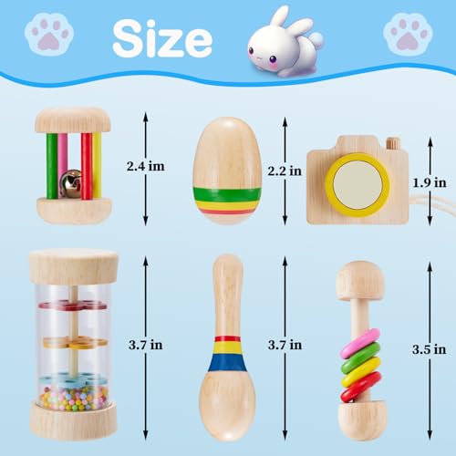 AOWPFVV Wooden Bunny Toys,Safe Rabbit Toys for Guinea Pigs,Small Animals
