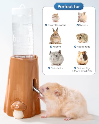 BUCATSTATE Small Pet Water Bottle 250ml Dual Ball Bearing | No-Drip Leak-Proof Design for Guinea Pig, Rabbit, Hamster, Chinchilla, Rat, Gerbil, Mouse – Secure Hanging for Wire Cage - size: 8.45OZ