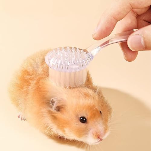 6 Pack Hamster Brush - Small Animal Bath Brush with Lid Soft Cleansing Brush Animal hair combing for Hedgehog Guinea Pig Rabbit Cat Chinchilla Ferret Small Animal Grooming Tool Cleaning Supplies