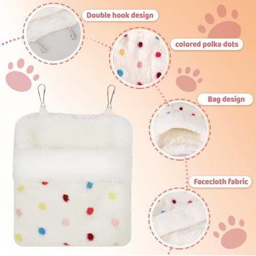 MiOYOOW Small Animals Sleeping Pouch Bag, Portable Hanging Hamsters Hammock Sackwith Double Hooks, Warm Soft Nest Bed for Sugar Gliders, Flying Squirrels - color: Blue