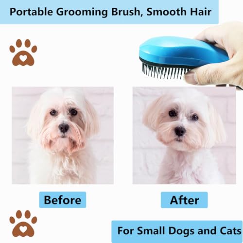 Puppy Brush, Soft Dog Brush for Grooming, Puppy Hair Remover Brush Comb, Grooming Tool for Poodles, Teddy, Yorkies, Maltese, Shih Tzu, Chihuahua, Blue - color: Blue