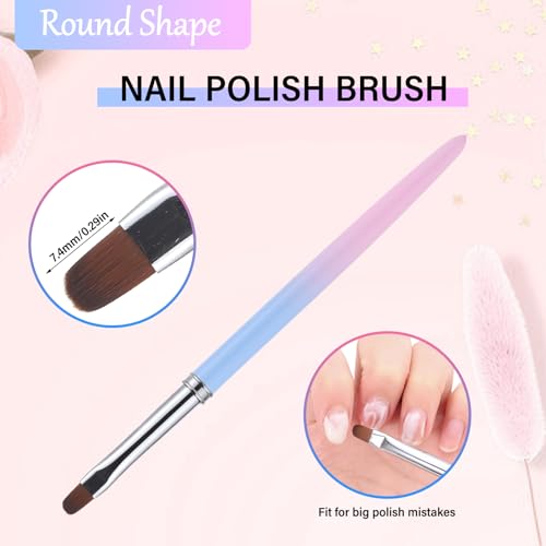 3Pcs Nail Clean Up Brushes, Nail Brushes for Cleaning Polish Mistakes | Clean Up Brushes with Flat, Angled and Round Tips for Polish Mistakes, Cuticle Edges, Gel Cleanup and Nail Art Manicures - color: A Blue