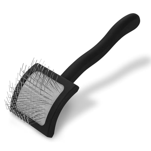 Chris Christensen Baby K Dog Slicker Brush, Groom Like a Professional, Fluff Detangle Style, Saves Time Energy, Black, Small - color: Black, size: Small