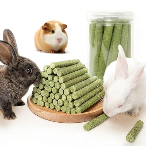 WDEFUN 45 PCS Timothy Hay Sticks for Rabbits Natural Molar Teeth Stick Chew Toys for Bunnies Chinchillas Guinea Pigs Hamsters and Other Small Animals Treats - size: 0.27 Ounce (Pack of 45)