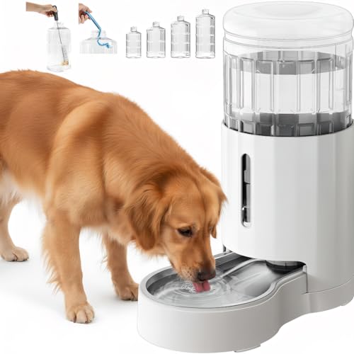 CZPET Automatic 7L Dog and Cat Water Dispenser with Stainless Steel Bowl Gravity Waterer,100% BPA-Free,Large Capacity and Drinking Area Noise-Free for Pets | With Stainless Steel Bowl Gravity Waterer, Large Capacity and Drinking Area Noise-Free for Pets -