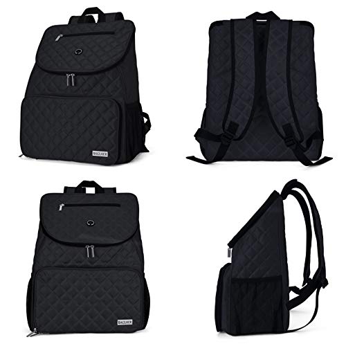 BAGLHER Dog Travel Bag, Airline Approved Pet Supplies Backpack, Dog Travel Backpack with 2 Silicone Collapsible Bowls and 2 Food Baskets, Black - color: Black-B