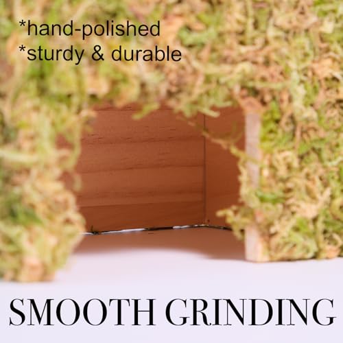 Hamster Hideout - Large, Natural Moss, Handcrafted for Syrian Hamsters, Rats & Guinea Pigs, Hermit Crab,Hedgehogs,Lizards & Other Reptiles（Square, Large） - size: Square, Large