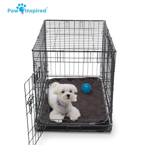 Paw Inspired Washable Padded Crate Mats for Dogs, Dark Brown, 29x18 Inch | Fits 30-inch Kennels, Leakproof, Waterproof Bottom, Plush Dog Pad, Pet Bed - color: Dark Brown, size: 30 Inch