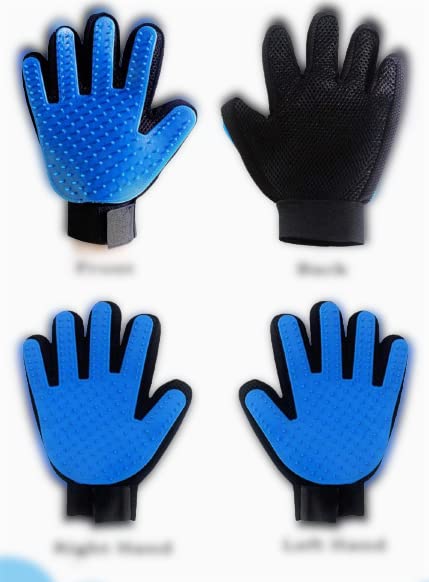 Generic Pet Grooming Glove, Blue - Perfect for Dog, Cat, Rabbit with fur (short and long), Multi-role Bathing, Massaging, Grooming, Shedding, Brush Glove | Blue - Perfect for Dog, Cat, Rabbit with fur (short and long), Multi-role Bathing, Massaging, Groom