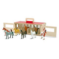 Melissa & Doug Take-Along Show-Horse Stable Play Set– Pretend Play Wooden Barn Toy with 8 Horse Toys & Carrying Case, Portable Preschool Travel Toys for Kids Ages 3+