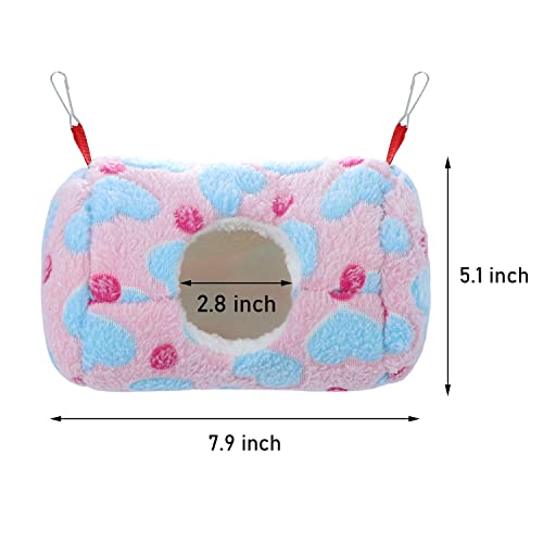 Wontee Hamster Hammock Warm Bed House Small Animal Hideout for Hamsters Gerbil Young Rat Mouse (Pink) - color: Pink