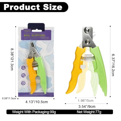 Yellow Green Large Dog Nail Clipper with Guard Dog Nail Trimmer | Stainless Steel Blade,Ergonomic Fishtail ABS Handle,Cat Nail Clipper,Cat Nail Trimmer,Cat Toenail Clipper,Pet Nail Trimmer - color: Yellow Green, size: 6.38in/16.2cm