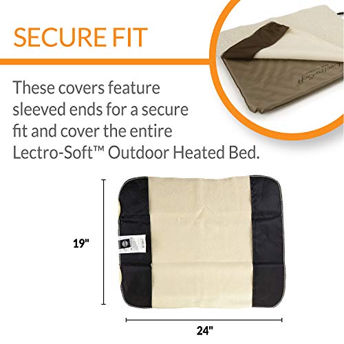 K&H Heated Pad Cover, Lectro-Soft Medium Outdoor Dog Bed Replacement Cover | Fits K&H Lectro-Soft Medium Beds (Heated Bed Sold Separately), Machine Washable Fleece Cover, 24x19in - size: Medium 24 X 19 Inches