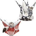 LEFTSTARER Triple-Layer Sugar Glider Hammock Small Pet Animal Cage Accessories Bed for Rat Guinea Pig Ferret Hamster Chinchilla Playing Sleeping (1pcs Grey &1pcs Strawberry) - color: 1pcs Grey &1pcs Strawberry