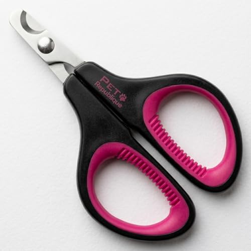 Cat Nail Clippers by Pet Republique – Professional Stainless-Steel Nail Clipper for Cats, Kittens, Hamster, Rabbits, Birds, & Small Breed Animals Claw Trimmer (Black+Pink) - color: Black & Pink
