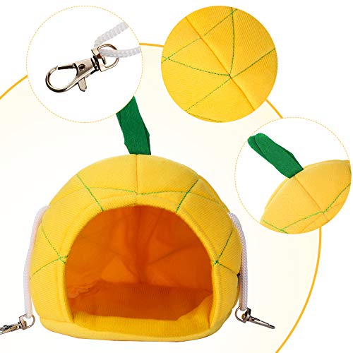 Jetec 2 Pcs Hamster Hammock Soft Bed Small Pet Animals Hamster Hanging House Cage Nest for Guinea Pig Rat Chinchilla Sleep and Play, Banana and Pineapple(Yellow) - color: Yellow