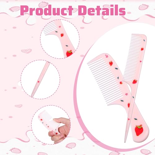LIQWEI 4Pcs Cute Toddler Hair Comb Set, Baby Hair Combs, Combs for Kids Hairs Brush Set for Girls Boys, Mini Comb Rat Tail Hairing Styling for Toddler Child's Hairs Travel (Style B)
