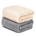 2 Pack Cat Blanket for Small Dogs Puppy Cat Kitten, 16" x 24" | Soft Warm Sherpa Fleece Cat Blanket Washable, Grey/Beige