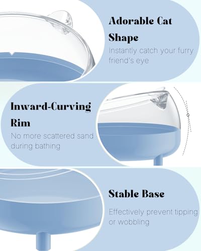 Pawfly Hamster Sand Bath Container, Hamster Sand Bath Box, Hamster Bathtub, Hamster Bathroom, Hamster Toilet, Plastic Dust Bath for Dwarf Hamsters, Syrian Hamsters, Mice, Gerbils & Small Animal, Blue - color: Blue