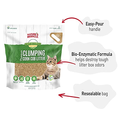 Nature's Miracle Premium Clumping Corn Cob Litter, Tough Odor Bio-Enzymatic Formula, Dust Free - size: 18 lb