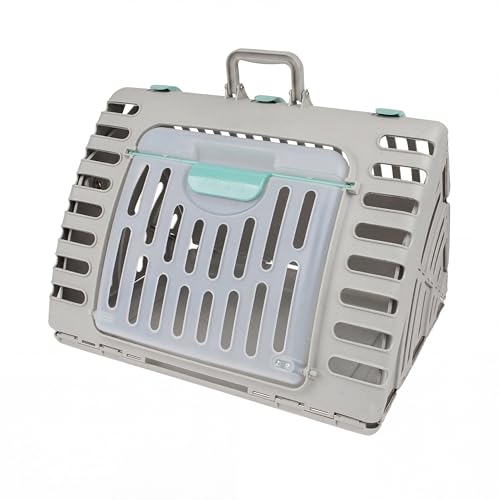 SportPet X-Large Hard-Sided Travel Cat Carrier - Cat Carrier with Patented Wide Side-Opening Door, Foldable Portable Pet Carrier with Removable Bed for Cats & Small Pets up to 35lbs - Gray - color: XL Carrier w/ Bed (Gray)