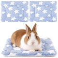 Guinea Pig Bed, 2 Pack (12x10 Inch) Soft Plush Small Animal Bed Mat, Washable Bedding Blanket Sleeping Warm Pad for Bunny, Rat, Ferret, Chinchilla - color: Light Blue