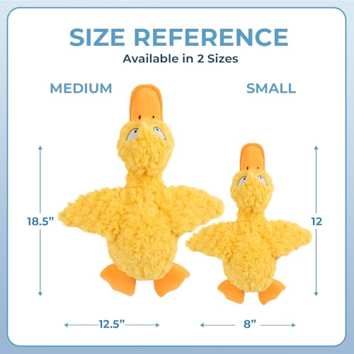 Best Pet Supplies Squeaky Plush Dog Toy - Ducky Doodle, Small | Soft Plush, Squeaks & Crinkles, Perfect for Moderate Chewers, Toss & Fetch Play, Stress & Anxiety Reliever, Ideal Gift Toy - color: Ducky Doodle (Yellow), size: Small