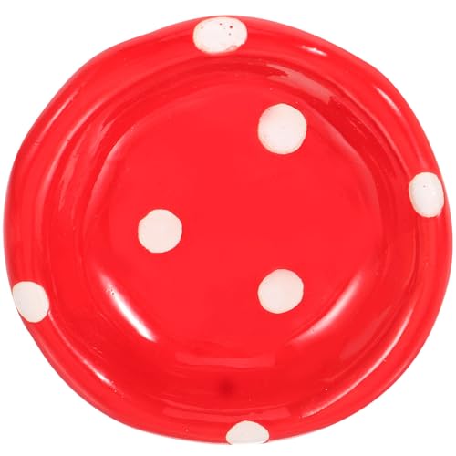 POPETPOP Ceramic Hamster Food Bowl Mushroom Shape 3.93In Small Pet Feeding Dish for Hamsters Chinchillas Gerbils Smooth Easy- Surface for Daily Feeding