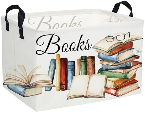 Sanjiaofeng Rectangular Kids Basket Book Storage Bins,Boys and Girls Storage Basket with Handles.Clothers,Toys,Books,Kid's Gifts Bins. (Book) - color: Book