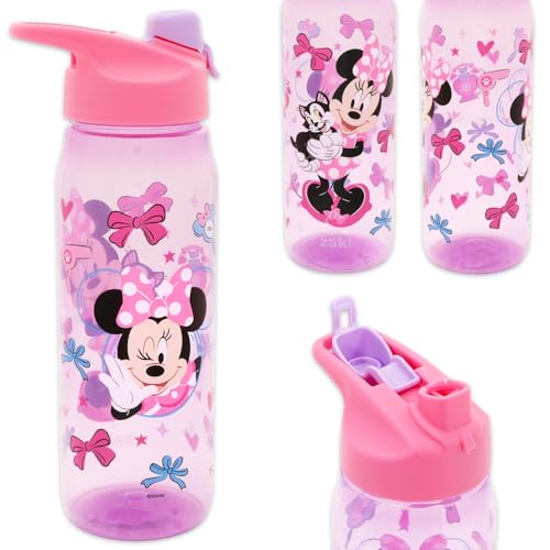 Disney Minnie Mouse Water Bottles 3 Pack - Bundle with 3 Reusable 20 Oz Drink Cups for Home, School, Sports, Party Favors Plus Stickers, More | Minnie Mouse Water Bottles Set