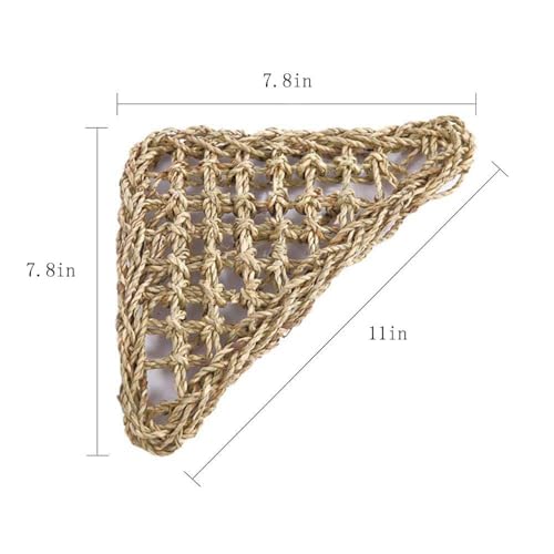 kathson Bearded Dragon Hammock, Bearded Dragon Accessories, Natural Seagrass Reptile Hammock, Reptile Lounger Habitat Decor for Chameleons, Lizards, Geckos, and Snakes（11 x 7.8 x 7.8 inches, 2 PCS）