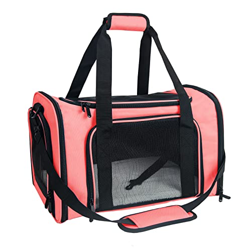 Soft Sided Carrier for Small Medium Cats Dogs,TSA Airline Approved Collapsible Travel Pet Carrier (Medium, Watermelon) - color: Watermelon, size: Medium