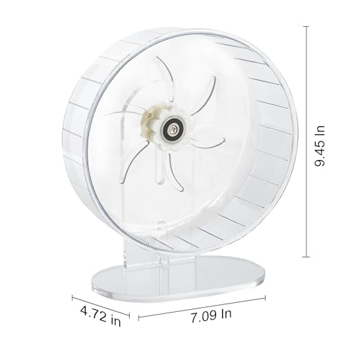 Silent Hamster Exercise Wheel - Hamster Toys Cages Accessories 9.45 Inch Running Spinner with Adjustable Stand Quite Runner for Small Animal Pet Gerbil Dwarf Syrian Hedgehog Rat Mouse Mice - size: 9.45 inch with acrylic stand