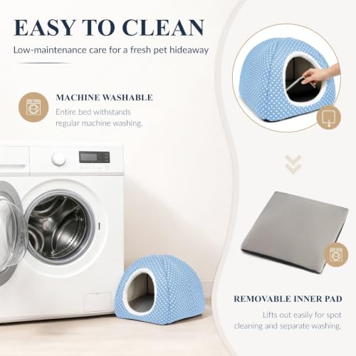 2 Pack Rabbit Hideout Large Bunny Bed Washable Rabbit House | Fleece Hiding Hut for Indoor Bunnies Guinea Pigs, Small Animal Hideaway - color: Gray+Light blue