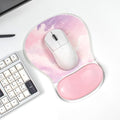 Sumgsn Pink Mouse Pad with Gel Wrist Support - Cute Office Accessories Ergonomic Mousepad with Non-Slip Base for Latop/Desktop/Home/Game - color: Pink Cloud