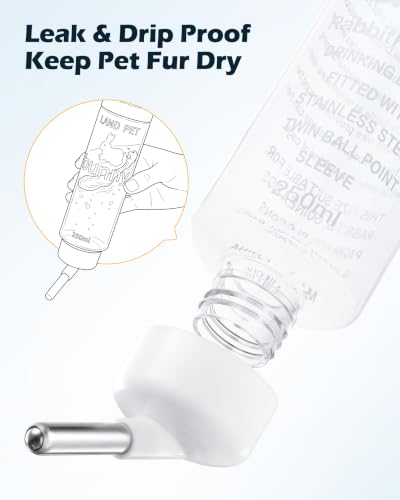 BUCATSTATE Small Pet Water Bottle 250ml Dual Ball Bearing | No-Drip Leak-Proof Design for Guinea Pig, Rabbit, Hamster, Chinchilla, Rat, Gerbil, Mouse – Secure Hanging for Wire Cage - size: 8.45OZ