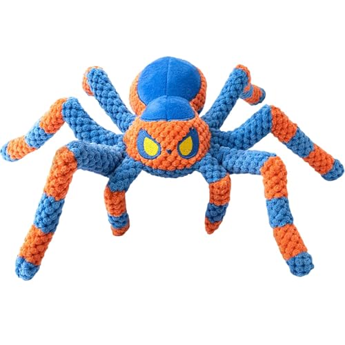 LEGEND SANDY Squeaky Dog Toys- Plush Dog Toys with Soft Fabric for Small, Medium, and Large Dogs Daily Companionship, Training Reward Gift | Puppy Chew Toys for Teething, Daily Companionship, Training Reward Gift - color: Blue Spider