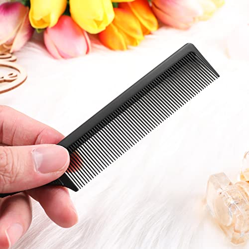 Leinuosen 3 Pack Rat Tail Comb Carbon Fiber,Black | Steel Pin Tail for Sectioning, Heat Resistant Teasing, Pick Comb for Women Wig Styling, Fishtail Design for Salon Updos - color: Black